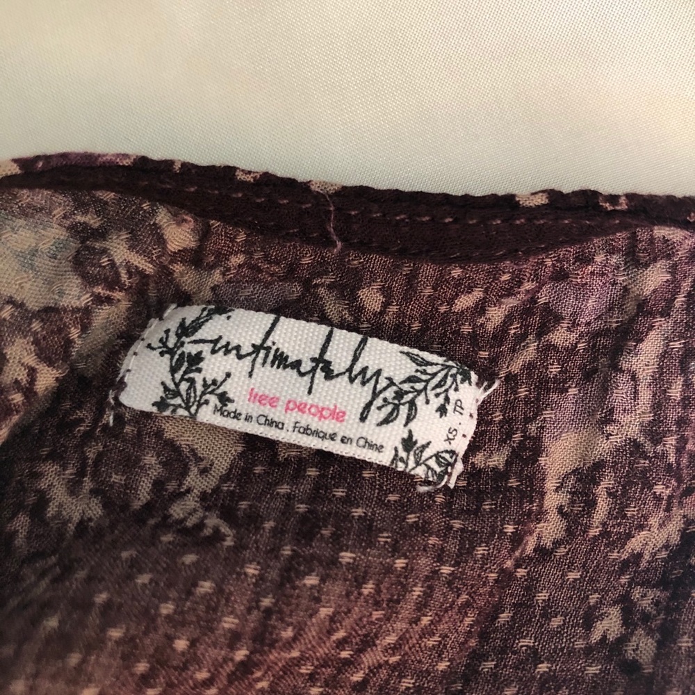 Free People Paisley Maroon Slip Dress - Picture 7 of 9